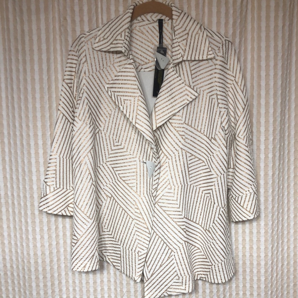 Stylish White and Gold Women's Jacket